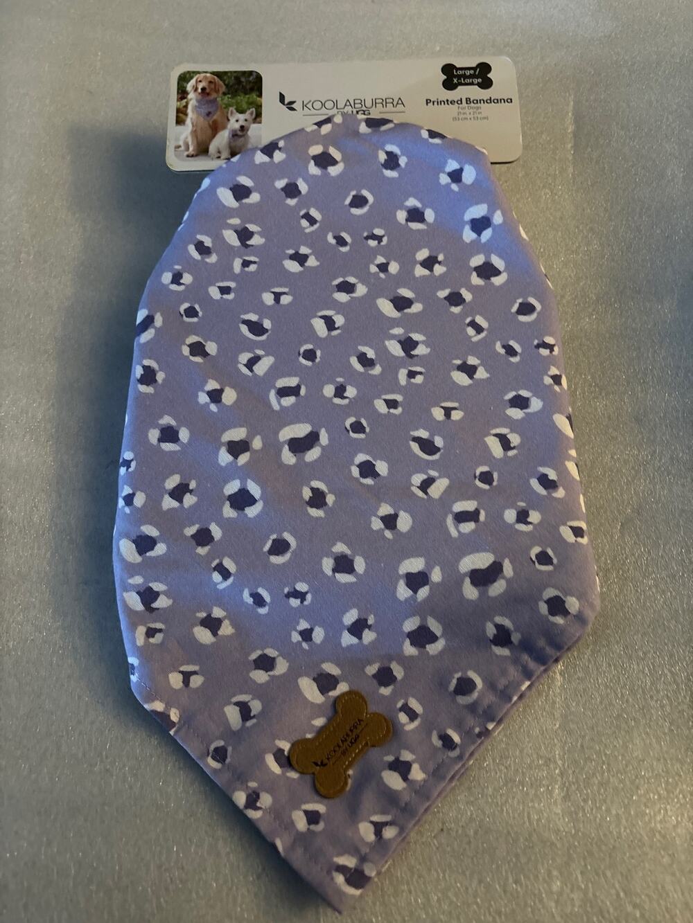 UGG Koolaburra Printed Bandana for Dogs Large/X-Large Pastel Leopard Lavender